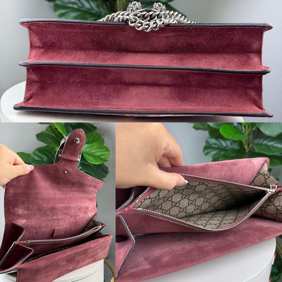 A204💎✨Authentic Gucci Dionysus Shoulder Bag GG Supreme Blooms Small Antique - Picture 6 of 8